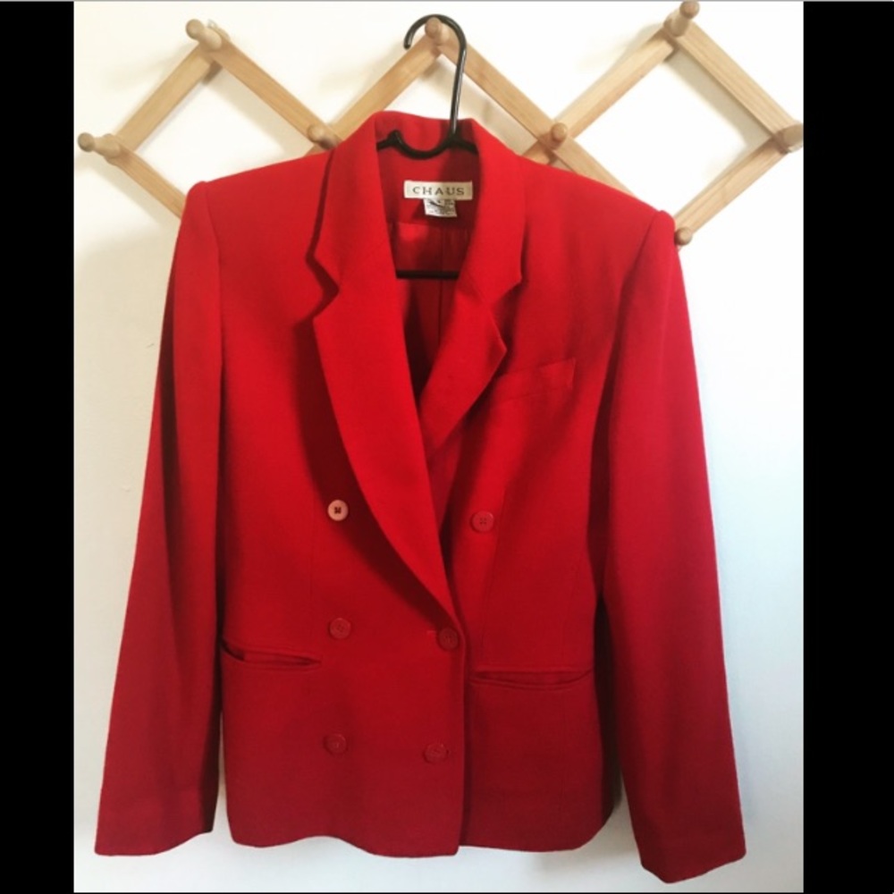 Vintage 80s red Chaus blazer - Size 4